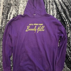 Homme Femme purple and yellow Hotel Beverly Hills hoodie #streetwear